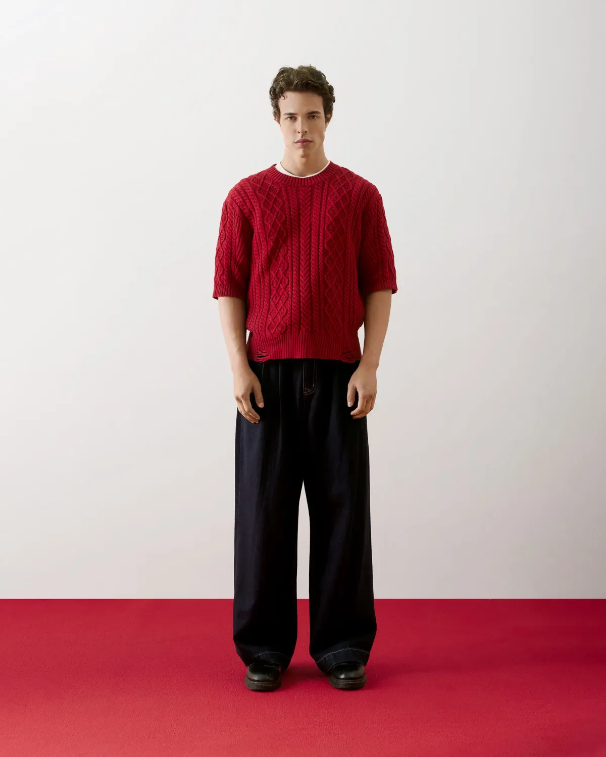 Quần Denim Nam Navy Xếp Ly Form Baggy - ROUTINE 10F25DPA031