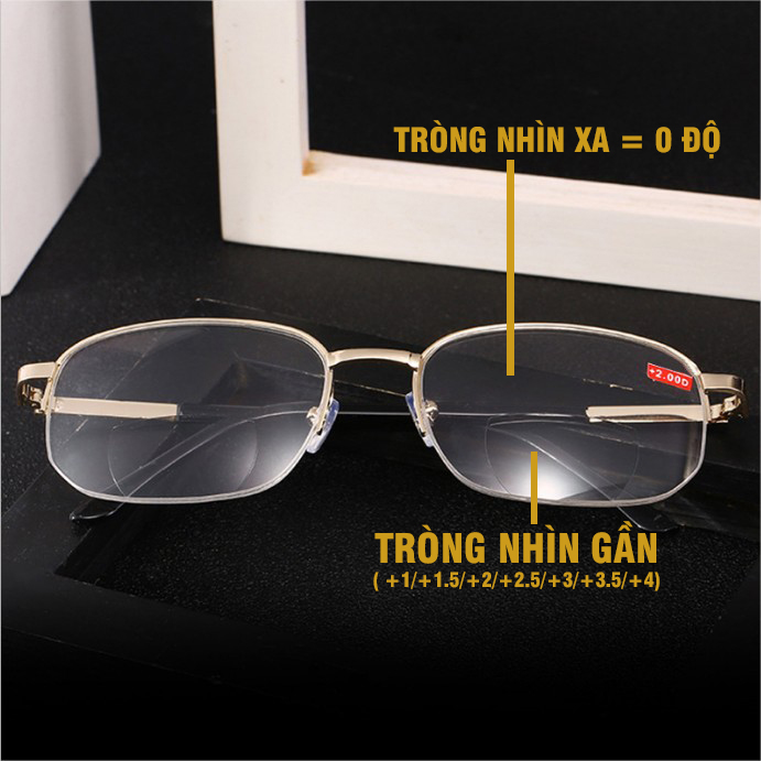 Kính viễn thị hai tròng gọng hợp kim titan cao cấp nhìn xa và gần cực tiện lợi - KV89_DROPXHIP