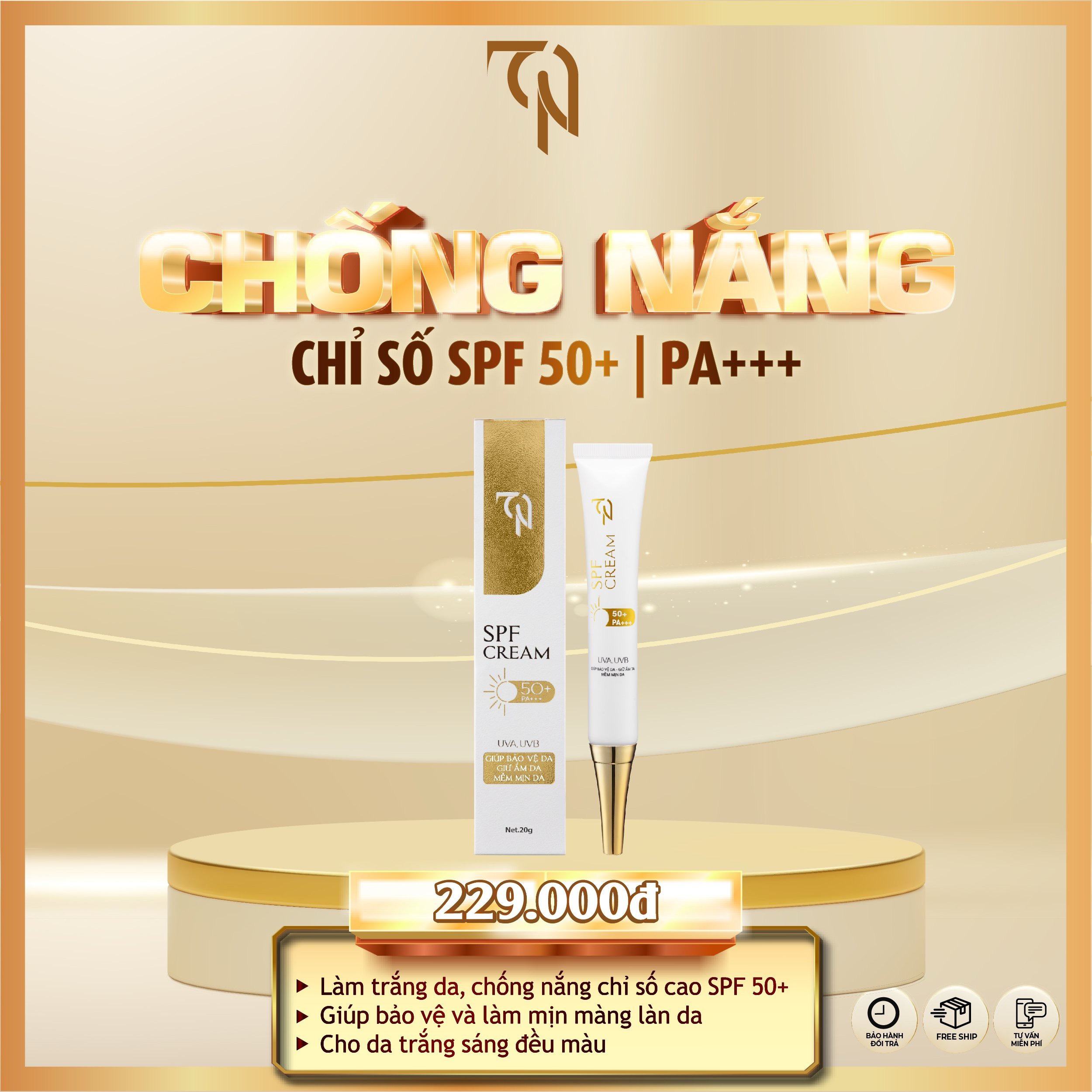 Kem Chống Nắng Collagen X3 Mỹ Phẩm Đông Anh Chính Hãng 20g Nâng Tông Dưỡng Ẩm Trắng Da Spf 50+++