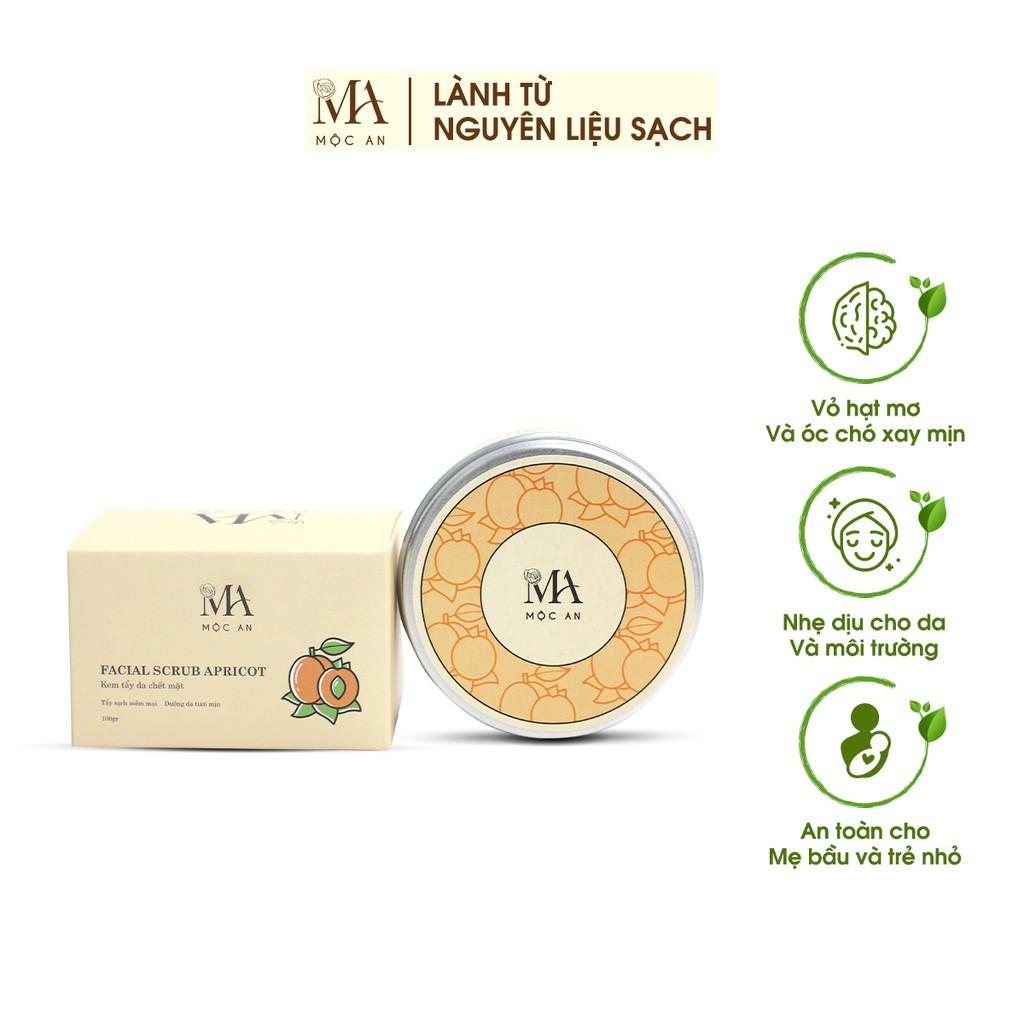 Tẩy Da Chết Mặt Mộc An Vỏ Hạt Mơ Và Óc Chó Facial Scrub Apricot - Giúp Làn Da Sáng Mịn 100g