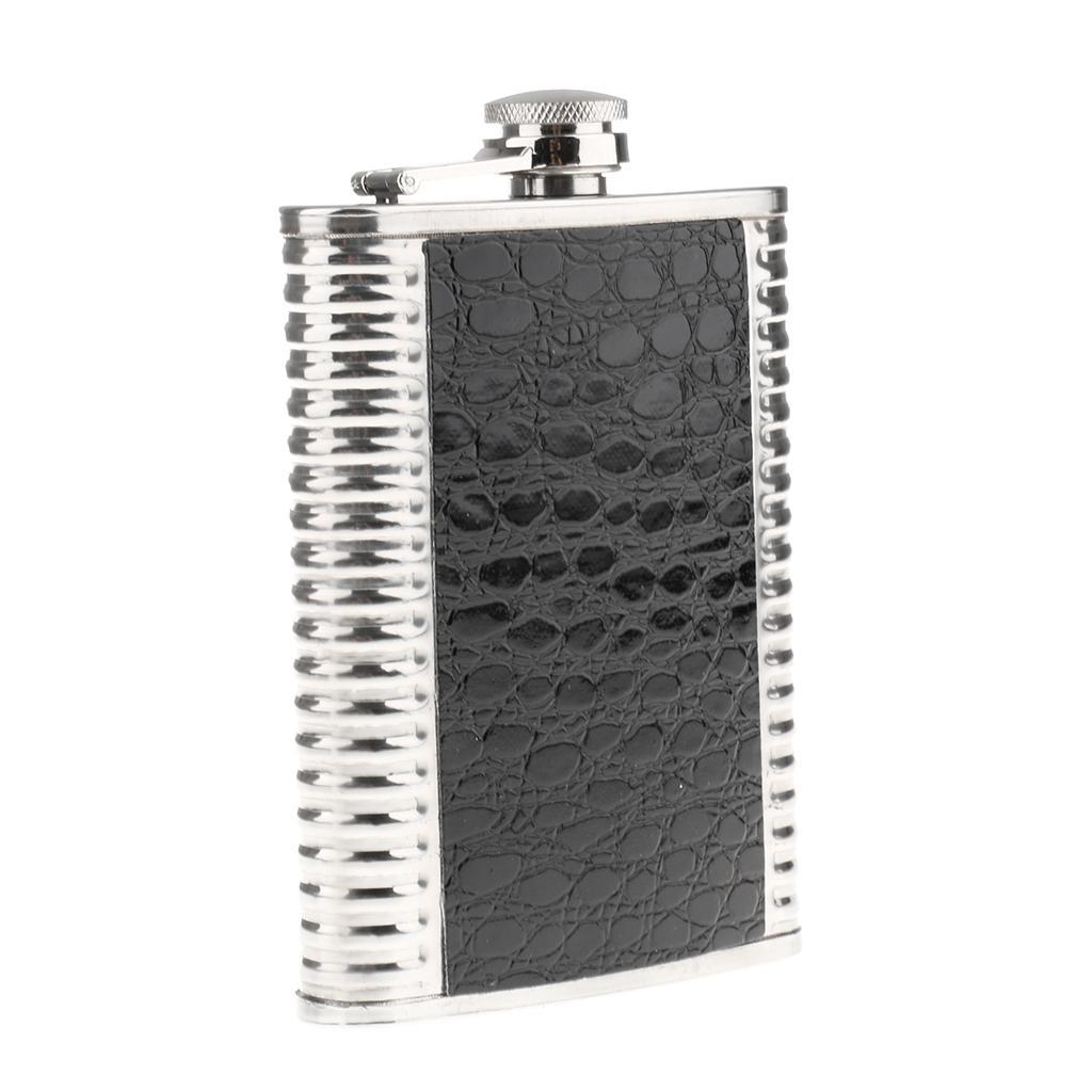 8oz Portable Stainless Steel Liquor Hip Flask Russia Camping Flagon Black