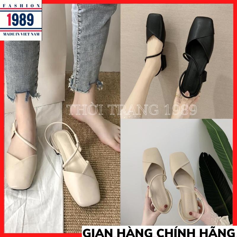 Giày bít mũi dây chéo vintage đế bằng cực xinh xắn THỜI TRANG 1989