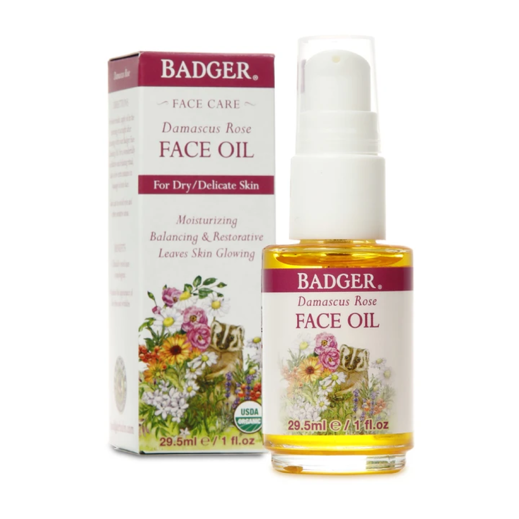 Dầu dưỡng da hoa hồng Badger Rose Face Oil USDA Organic - Dành cho da khô, lão hóa - 29.5mL