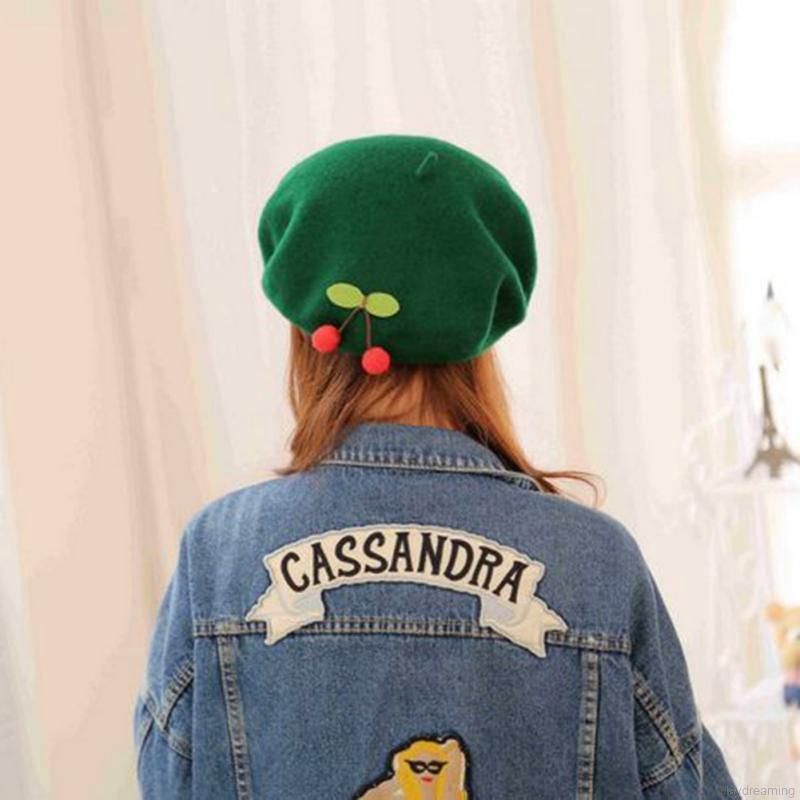 Mũ Beret vải nỉ handmade xinh xắn