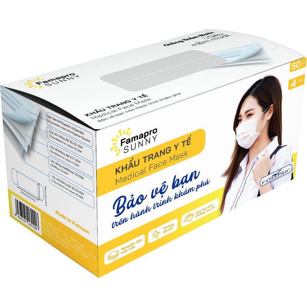 Khẩu Trang Y Tế / 4 Lớp Kháng Khuẩn Lọc Bụi Mịn, Chống Tia UV