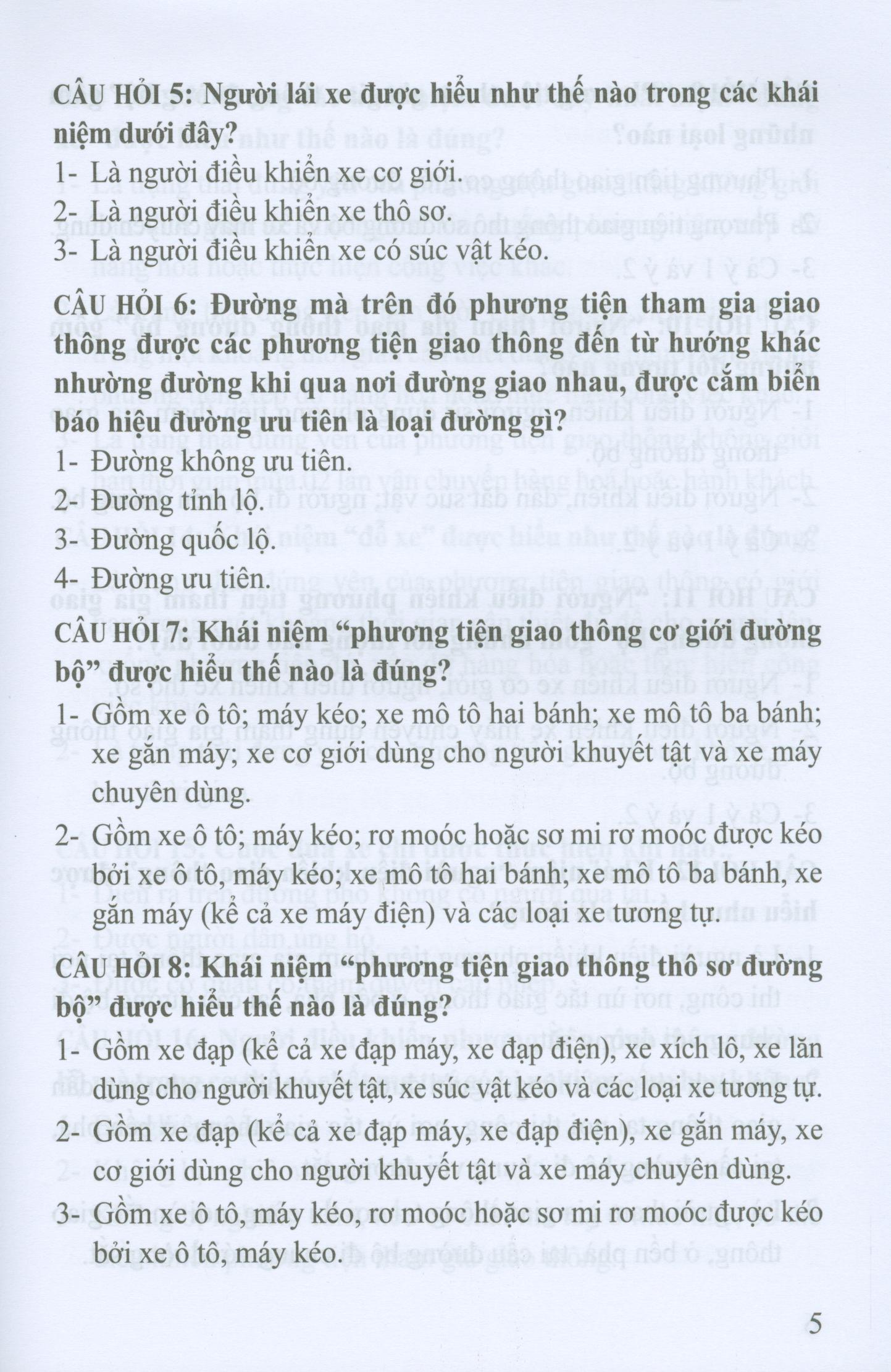 Hỏi Và Đáp Về Luật Giao Thông Đường Bộ Dùng Cho Sát Hạch, Cấp Giấy Phép Lái Xe Hạng A1