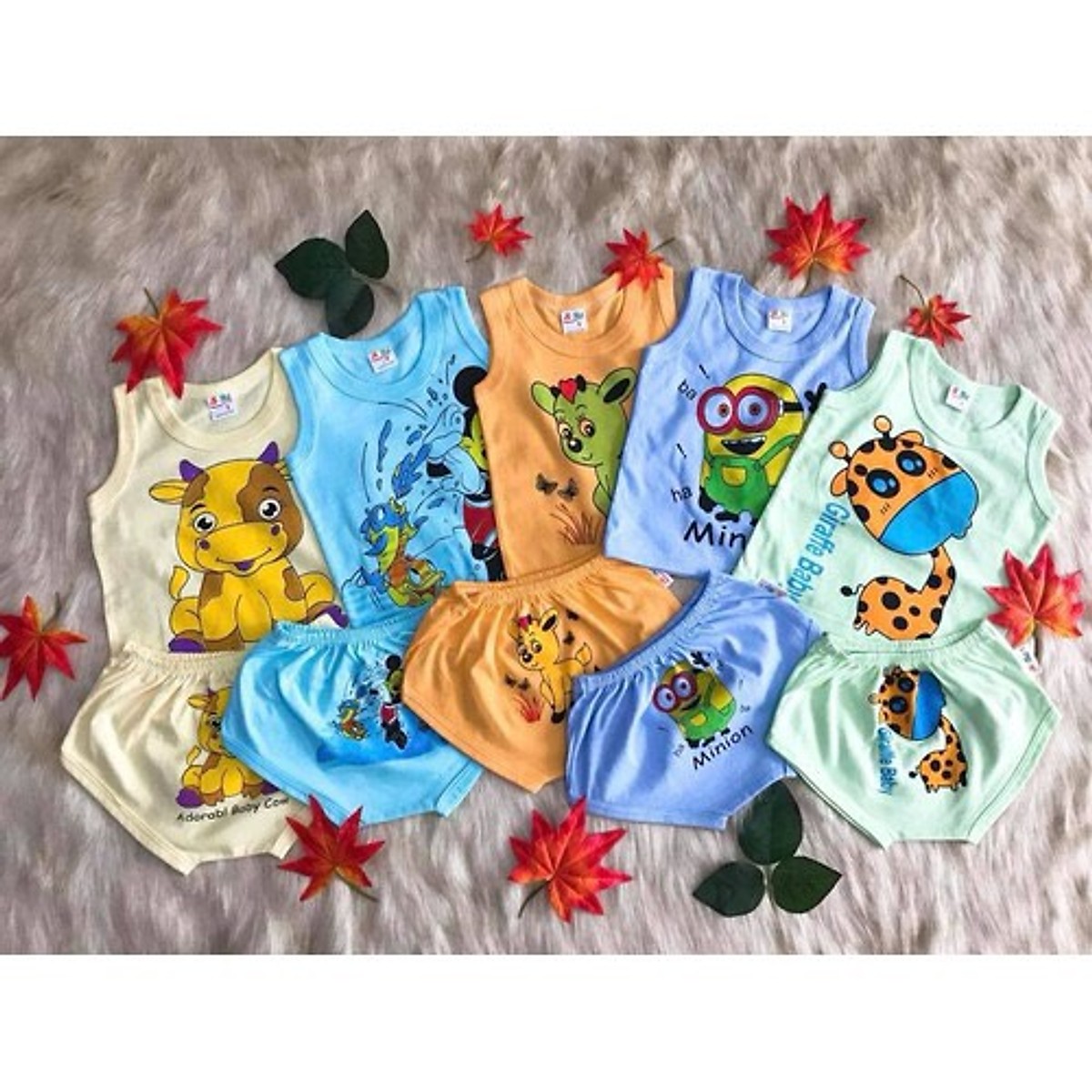 Combo 5 Bộ Ba Lỗ Sịp Màu susu size 5