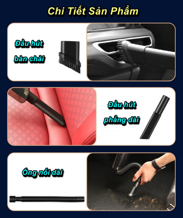 Máy Hút Bụi Cầm Tay Không Dây Nạp Sạc SWEEP POWER HEPA Pin 2000mAh, Công suất 100W - Home Decor Furniture