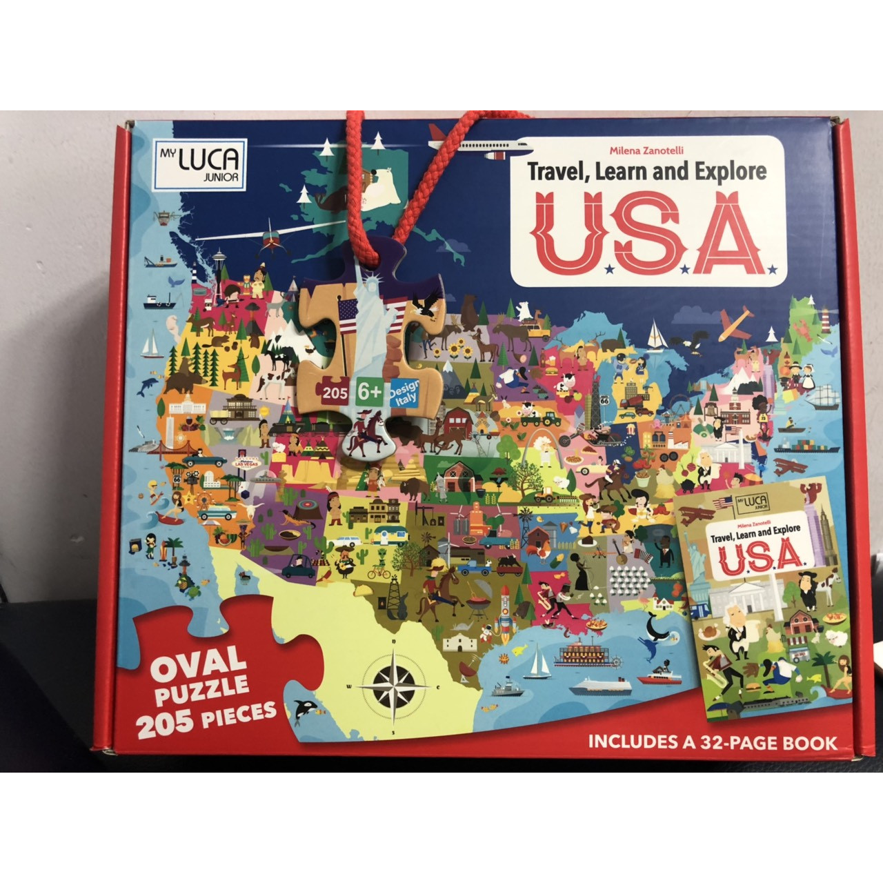 Bộ xếp hình 205 mảnh Khám Phá Nước Mỹ của hãng SASSI JUNIOR  USA Puzzle