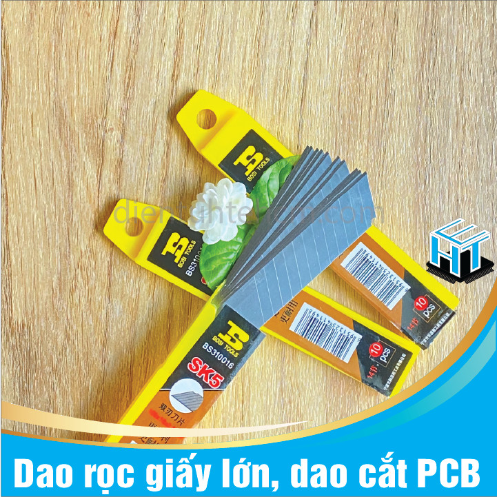 Dao rọc giấy cỡ lớn RuiShiDun, dao cắt PCB hợp kim chống gỉ cực bền - lưỡi 18mm (Màu ngẫu nhiên)