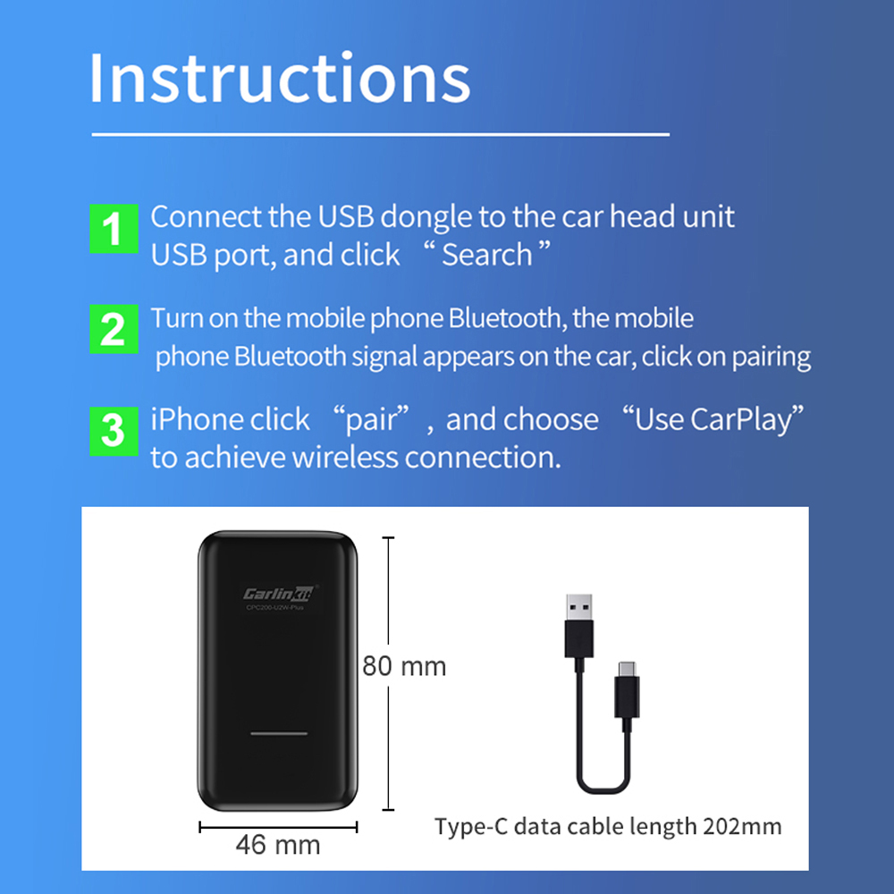 Carlinkit 2.0 U2W Plus 2021 - Apple Carplay không dây cho xe VinFast màn hình nguyên bản