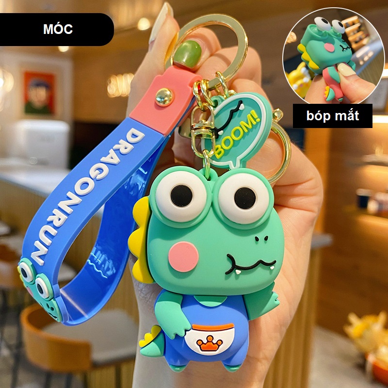 Móc khóa Khủng Long bóp lồi mắt đáng yêu