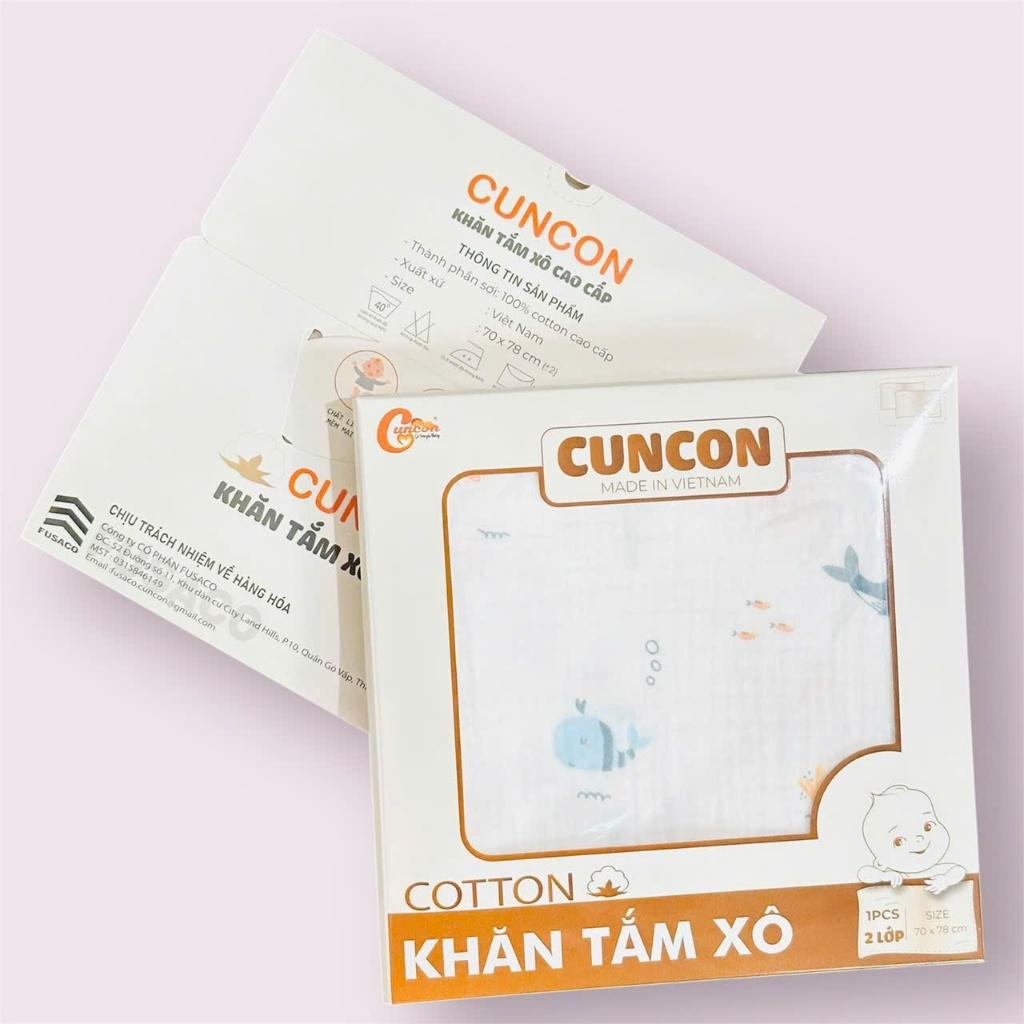 [Hộp 5 khăn] Khăn Sữa Xô Cotton 2 Lớp Mềm, Mỏng, Thấm Hút, Nhanh Khô Cho Bé Sơ Sinh - CÚN CON - Thỏ Hồng