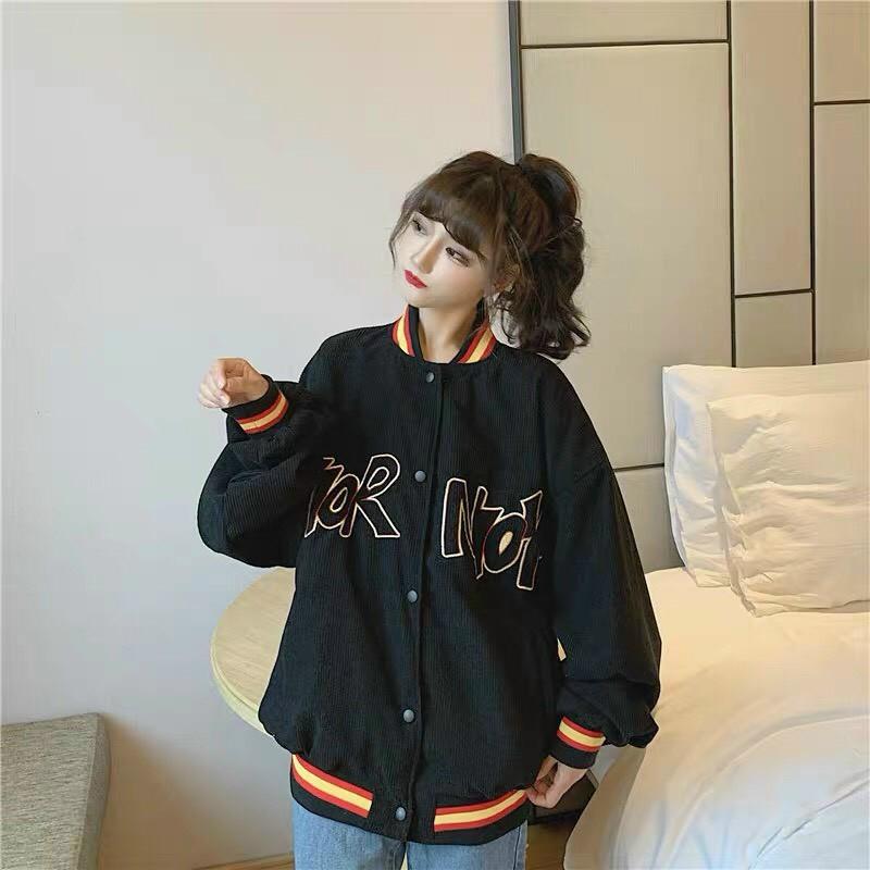 Hình ảnh Áo Khoác Bóng Chày Nam Nữ Unisex - Áo Jacket Bombers Vải Nhung