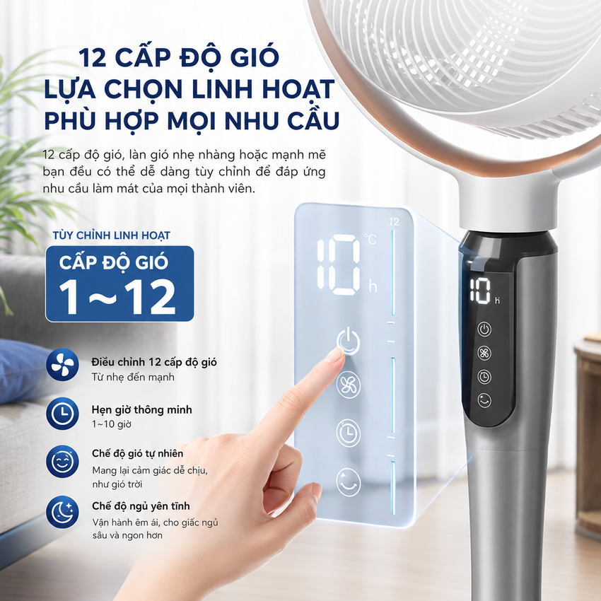 Quạt tuần hoàn không khí Serial 3000, động cơ biến tần chuyên nghiệp. Thương hiệu Hà Lan cao cấp Philips - ACR3246CFV. HÀNG CHÍNH HÃNG