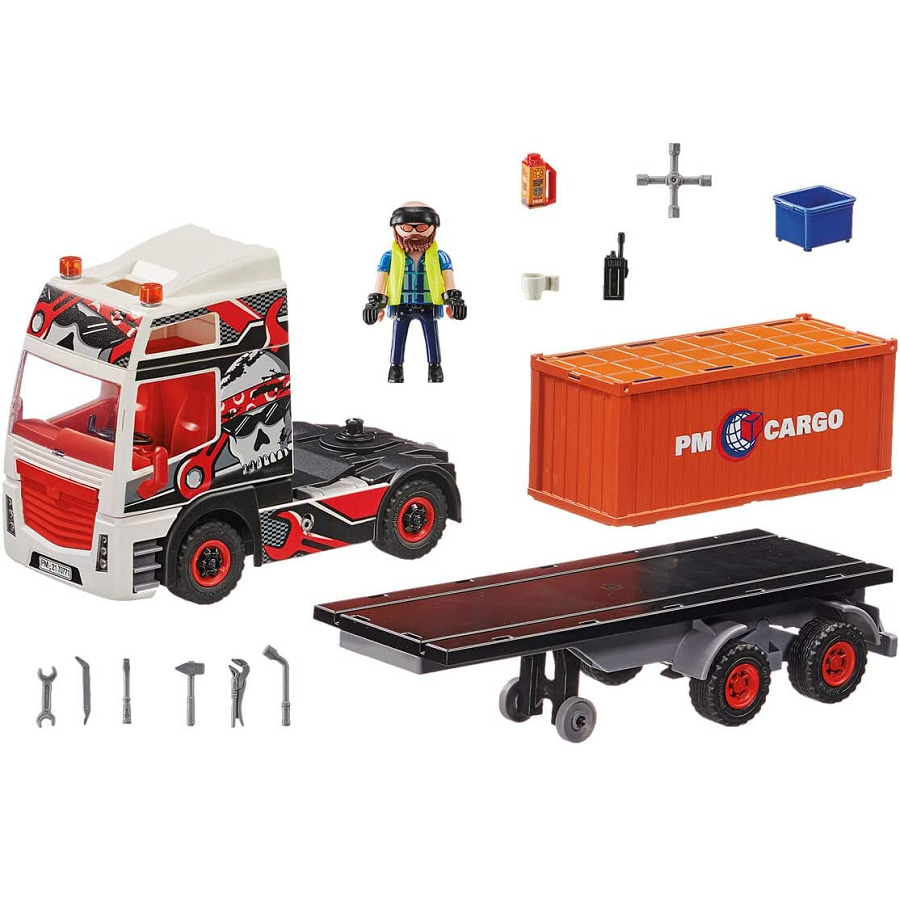 Đồ chơi mô hình Playmobil Xe container và tài xế 59 pcs