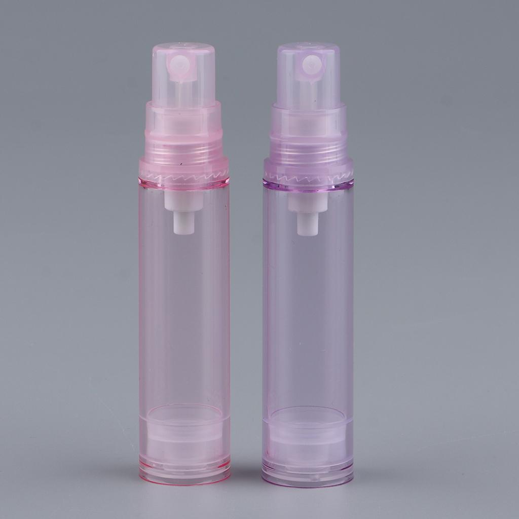 3Pcs 10ml Empty Airless Pump Bottles Refillable Cosmetic Containers Pink