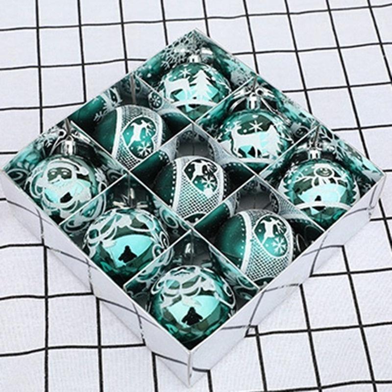 Set 9 quả châu 6cm trang trí cây thông giáng sinh năm mới