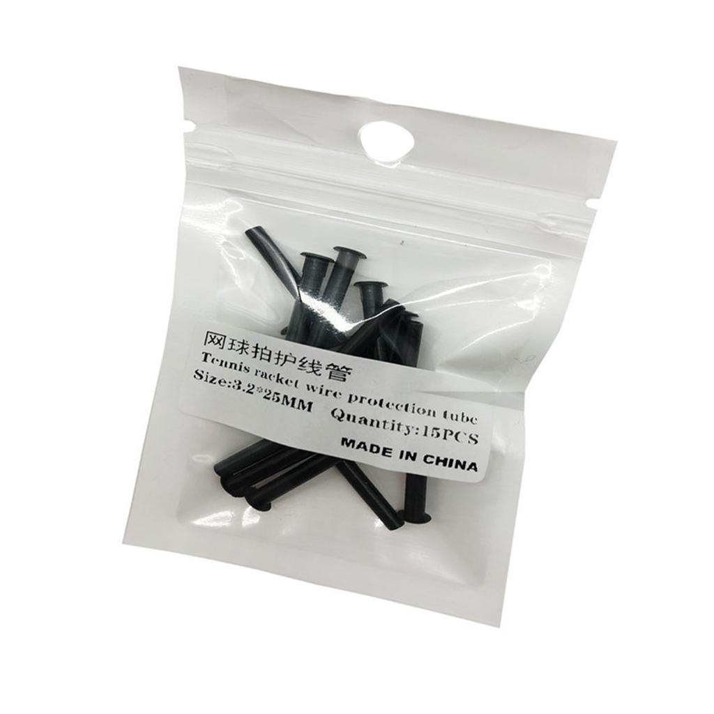2x 15pcs Tennis Racket Grommets, Universal Racquet Eyelets, Black String Tubes