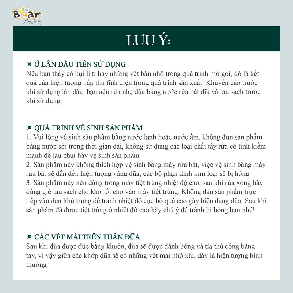 Đũa Kháng Khuẩn Cao Cấp Bear, Kháng Khuẩn Nano Bạc, chất liệu an toàn CX-E0102 - Hàng Chính Hãng