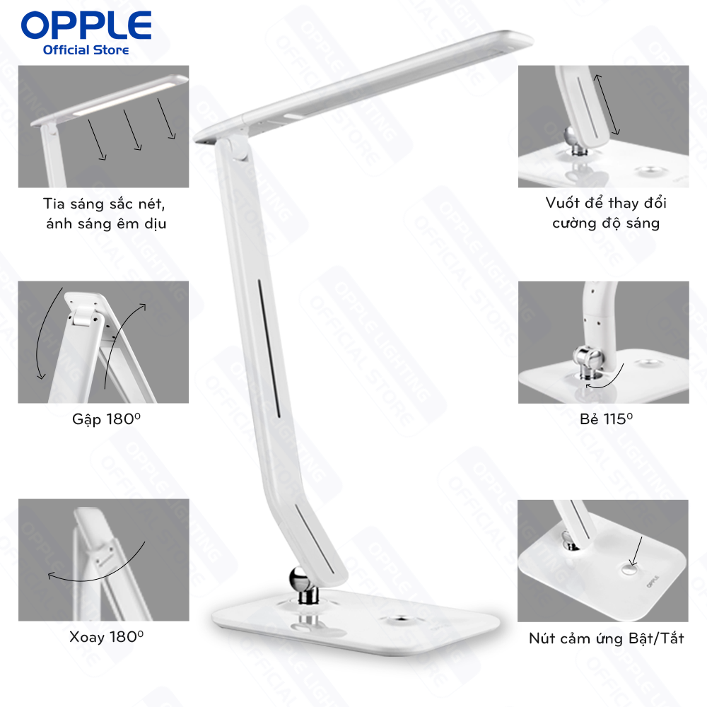 Đèn bàn OPPLE LED Toranto 7W Dim 4000K - Kiểu dáng hiện đại, chất lượng ánh sáng cao, điều chỉnh độ sáng tùy ý