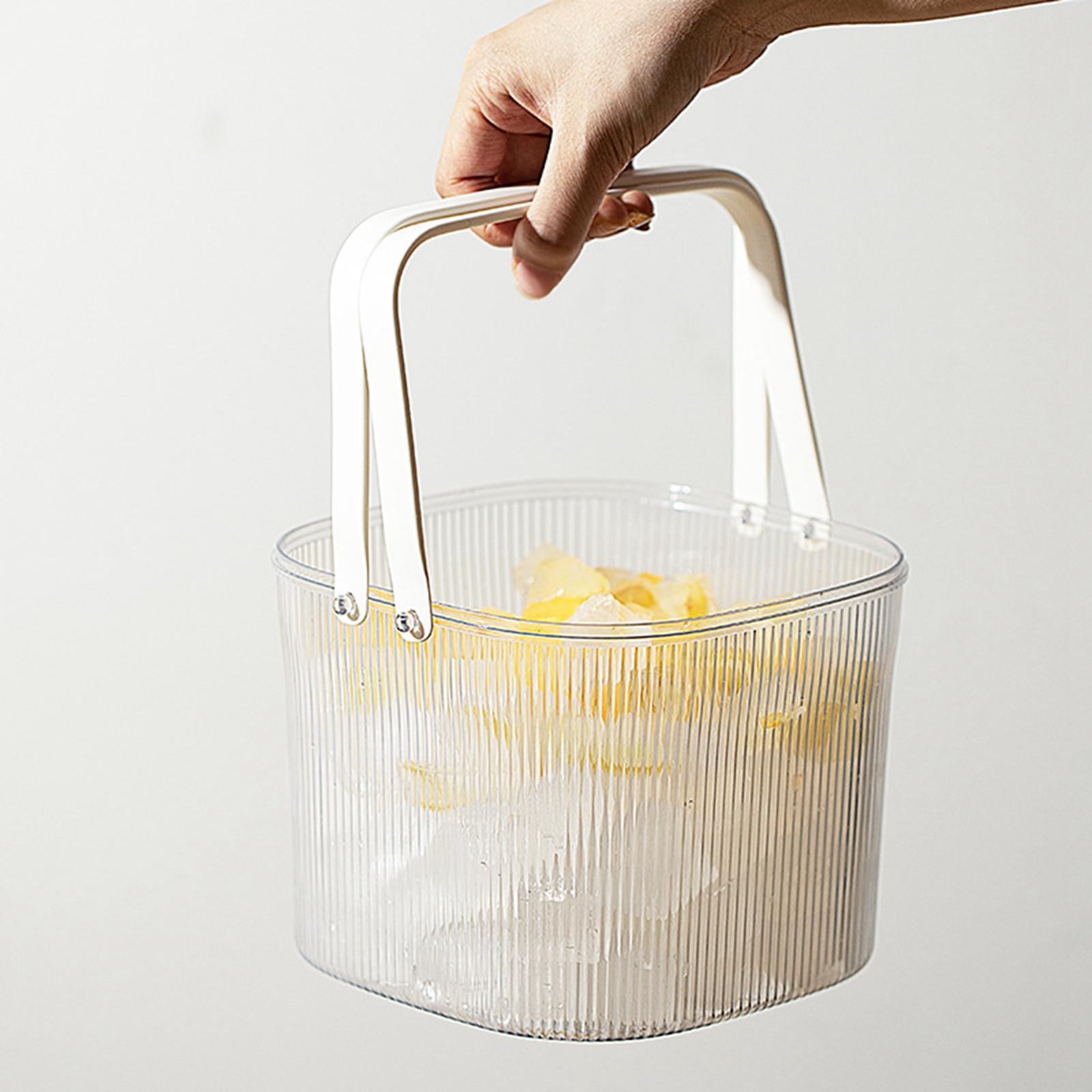 Household Ice Bucket, Wine Bucket Multifunctional Storage Tub Clear with Lid and for Beverage Drinks Beer Bottles Party Living Room