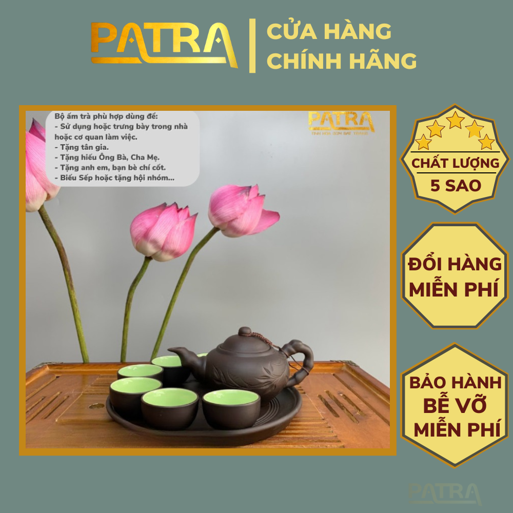 Bộ ấm chén uống trà cao cấp , bộ ấm trà Bát Tràng - các mẫu trường sa Patra