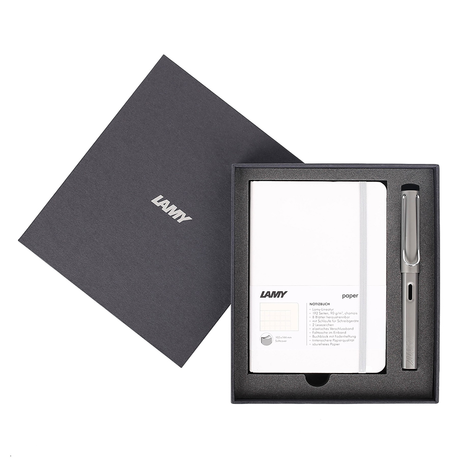 Gift Set Lamy Notebook A6 Softcover White + Lamy Al-Star Grey - GSA6-Al0015