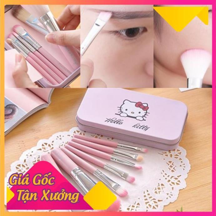 Bộ Cọ Trang Điểm Cá Nhân Hình Mèo Kitty 7 Cây TP'S