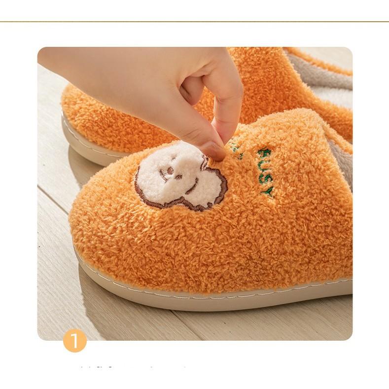 Dép sục bông unisex đi trong nhà họa tiết Gấu kute đi cực ấm chân cho mùa đông phong cách ulzzang Hàn Quốc siêu Hot TH66