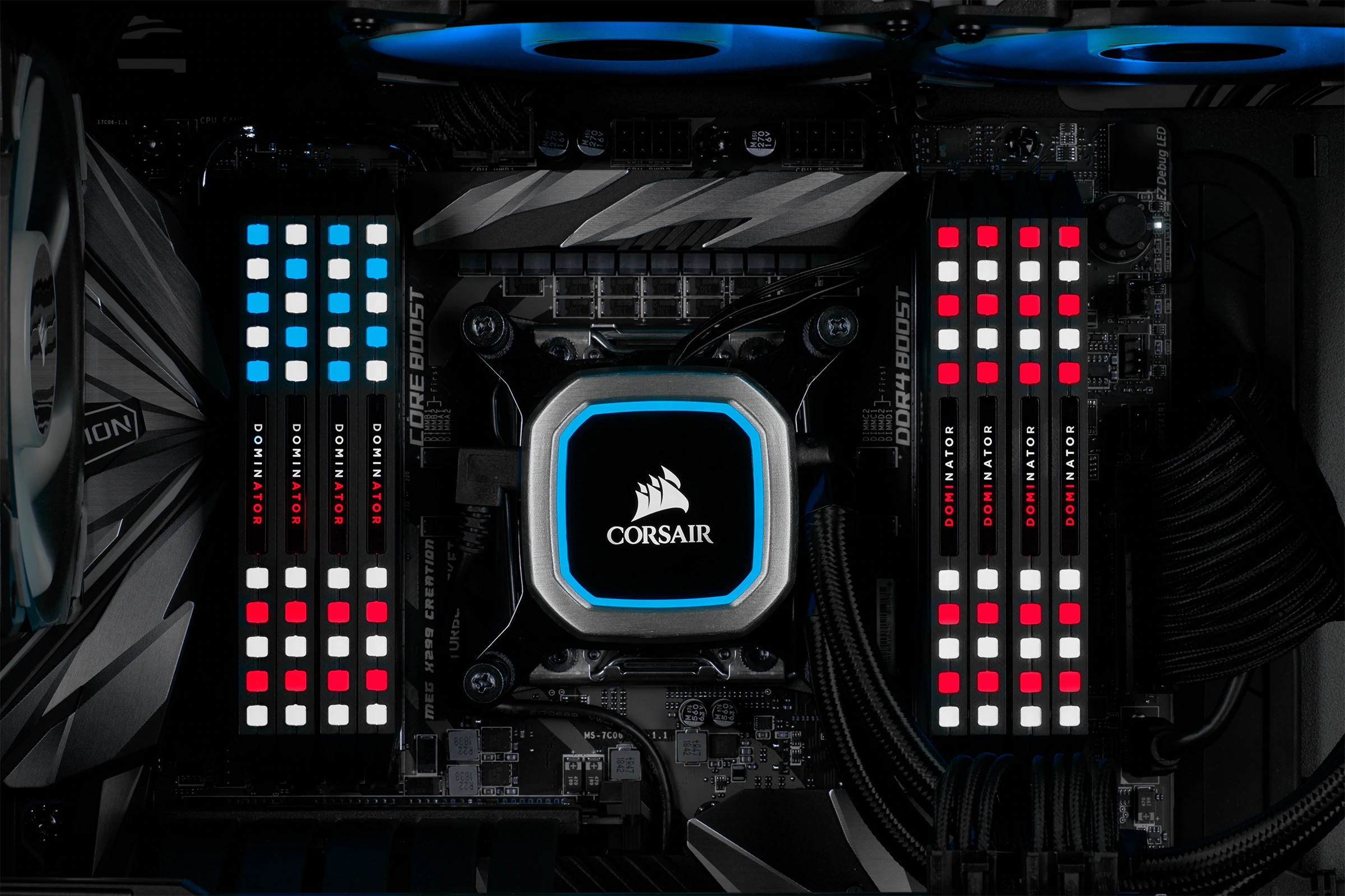 Bộ nhớ ram gắn trong Corsair DDR4, 3200MHz 32GB (2x16GB) DIMM, CL16, DOMINATOR PLATINUM RGB Black/White Heatspreader, RGB LED - Hàng Chính Hãng