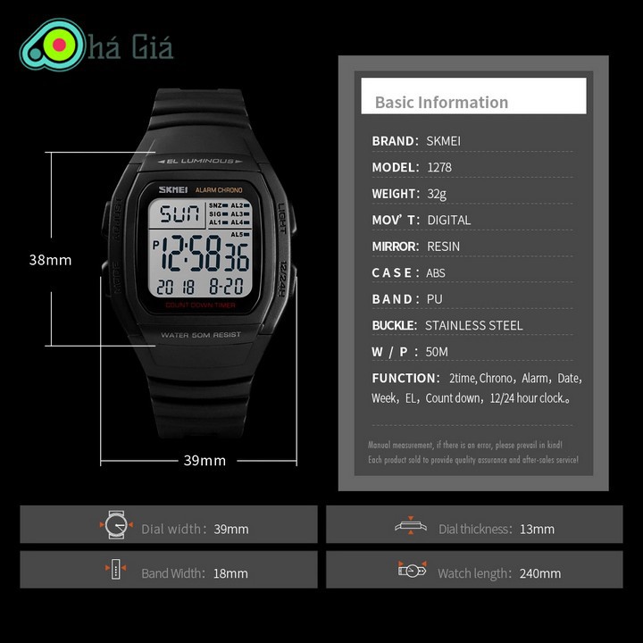 Đồng hồ nam thể thao SKMEI chống nước tốt SK-5839