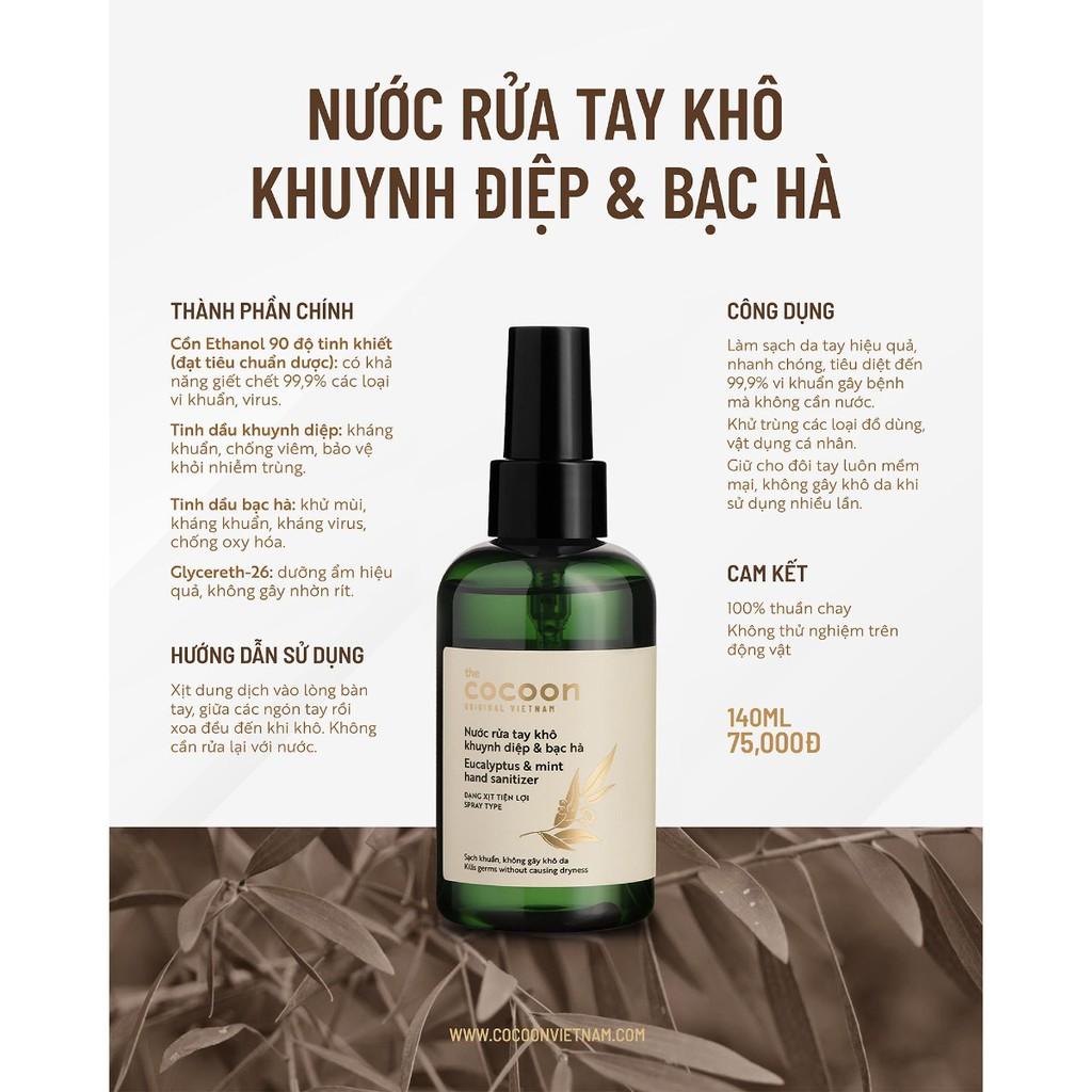 Nước rửa tay khô Khuynh Diệp &amp; Bạc hà- Cocoon chính hãng