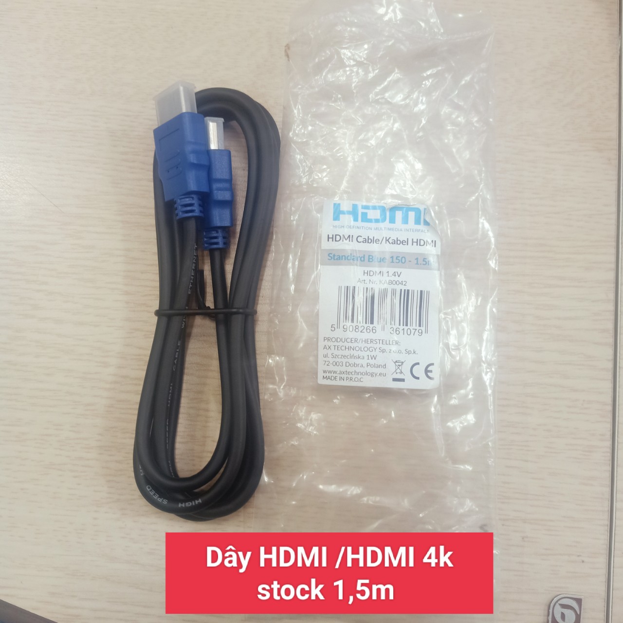 Cáp tín hiệu hdmi tròn đen dài 1.5m 4k