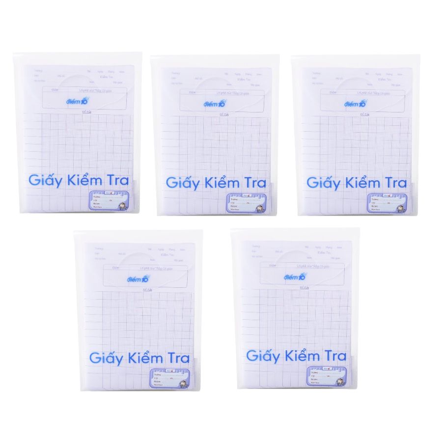 Bộ 5 Giấy kiểm tra Điểm 10 TP-GKT03 5 ô ly vuông