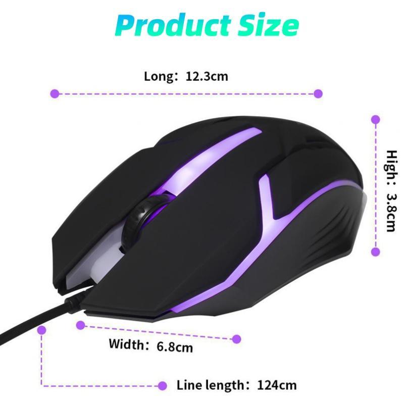 Chuột quang chơi game ANKNDO có dây tích hợp và đèn nền 7 màu RGB không gây tiếng ồn dành cho laptop và PC