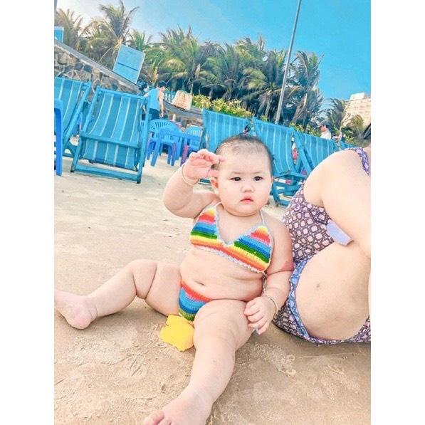 ĐỒ BƠI CHO BÉ, BIKINI CẦU VỒNG BÉ GÁI ️