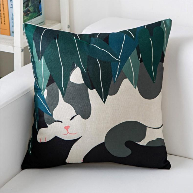 Gối Tựa Lưng | Gối Tựa Sofa, Gối Vuông Trang Trí In Hoạt Tiết Hoa Lá Hiện Đại Kích Thước 45x45cm