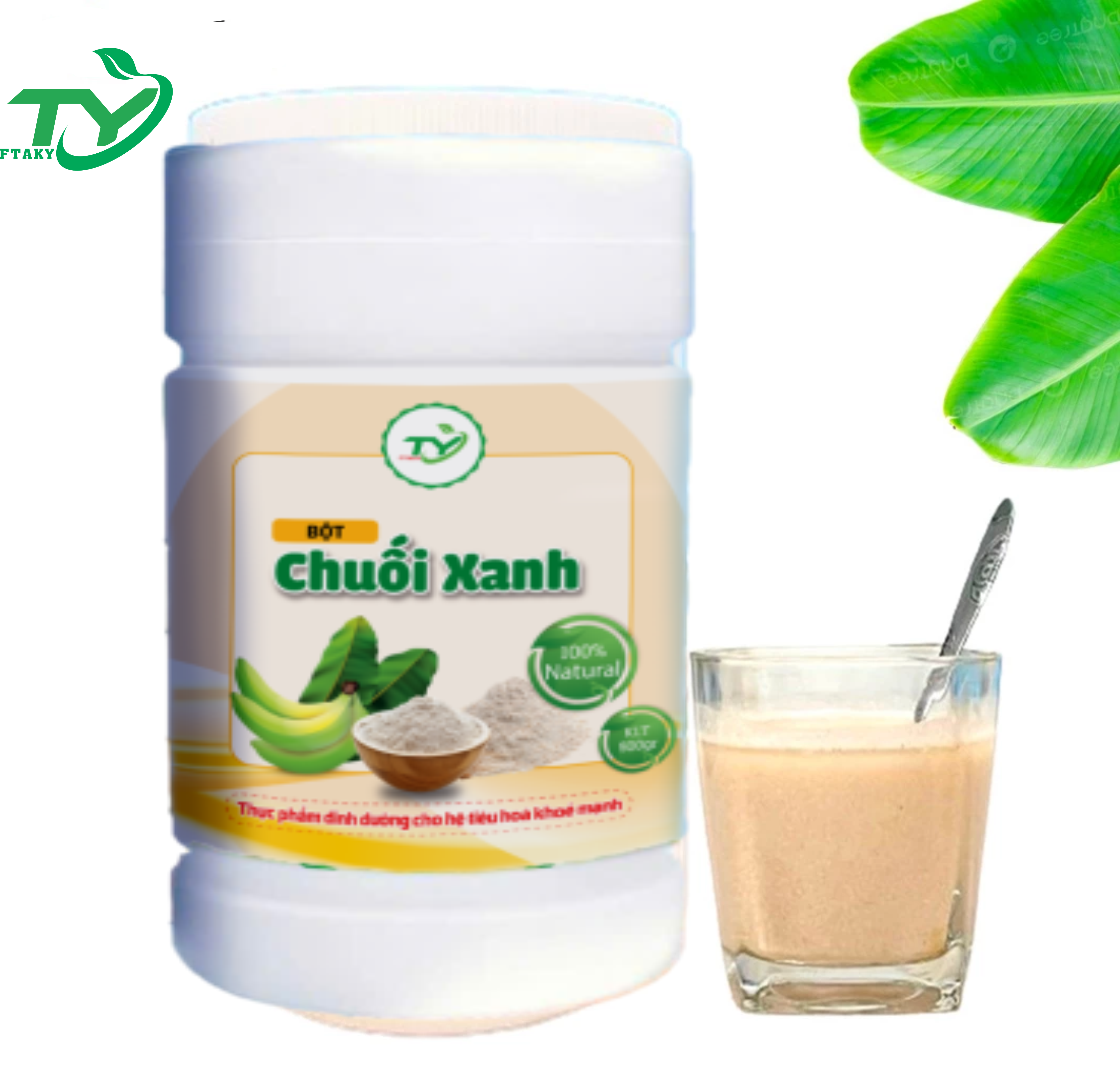 [combo 2 hủ] Bột Chuối Xanh FTAKY, Chuối Rừng 100%, Bột Chuối Nguyên Chất Sấy Lạnh ,Giàu Chất xơ, Vitamin, Hủ 500g