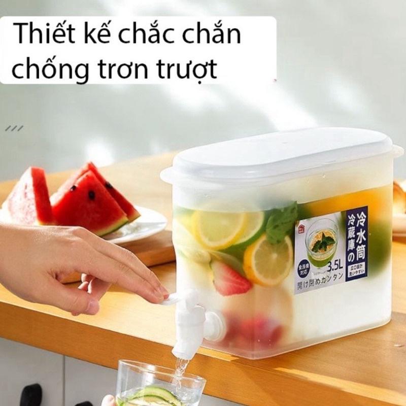 Bình đựng nước có vòi chuyên để tủ lạnh 3,5L - Bình đựng nước detox hoa quả có vòi siêu mát, chịu nhiệt cao LOẠI XỊN