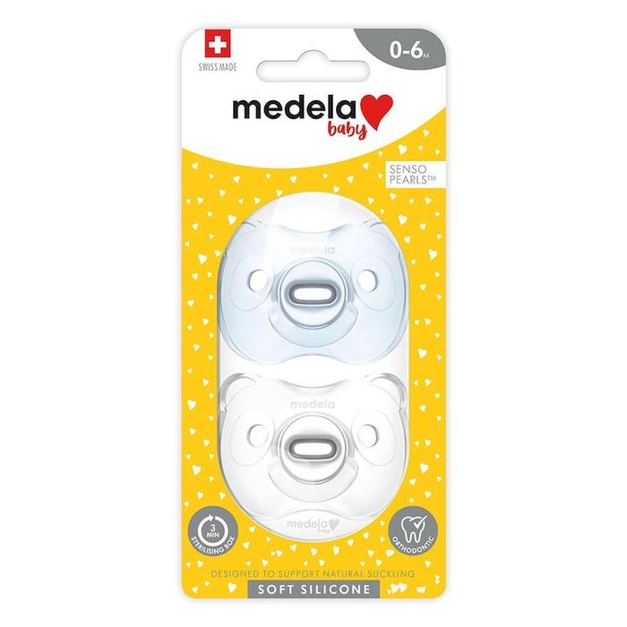 Ty ngậm Medela Baby Soft Silicon 0 - 6 tháng - Có hộp đựng tiệt trùng - Silicone mềm nguyên mảnh - Không chứa BPA