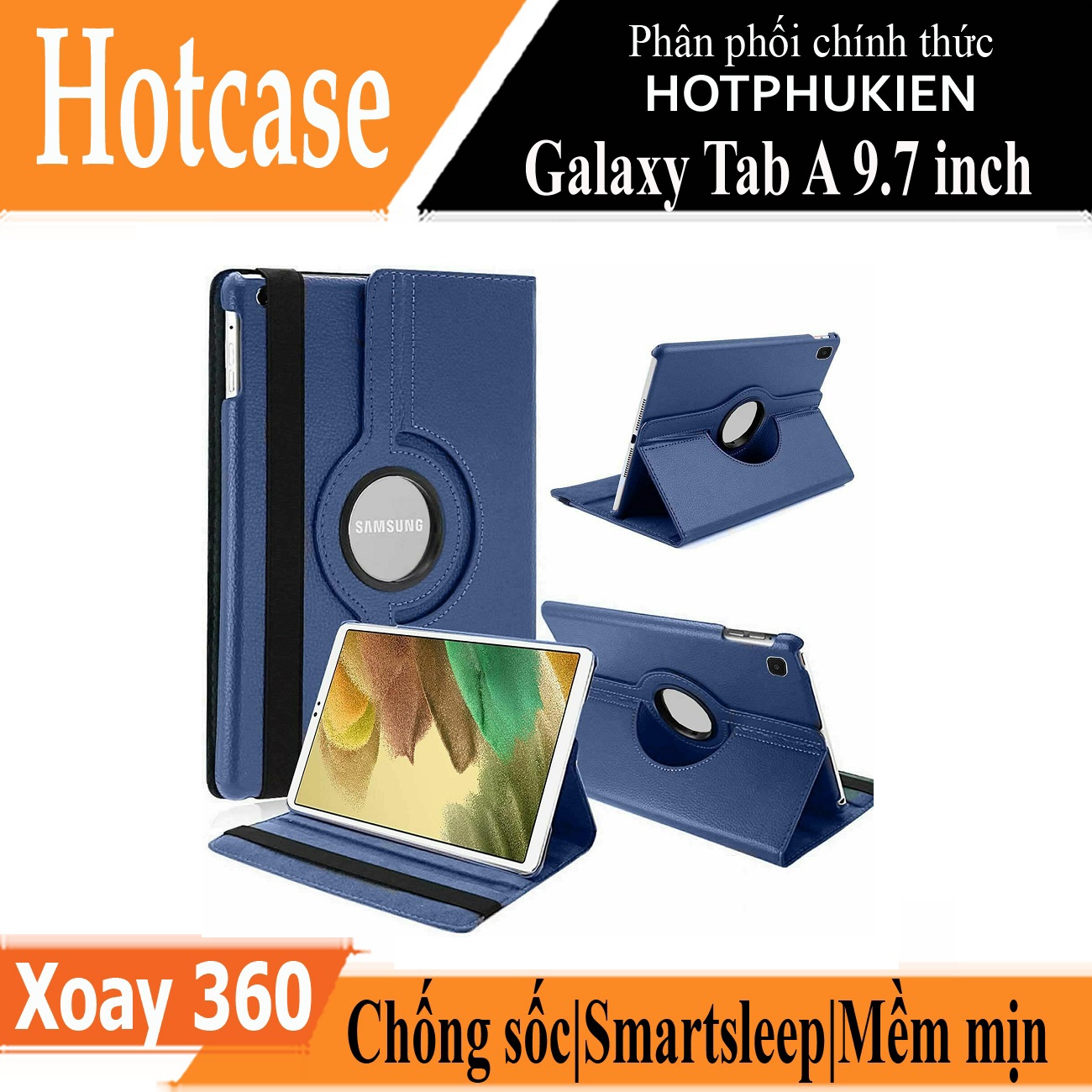 Case bao da chống sốc xoay 360 độ cho Galaxy Tab A7 2020 SM-T500 hiệu HOTCASE - hàng nhập khẩu