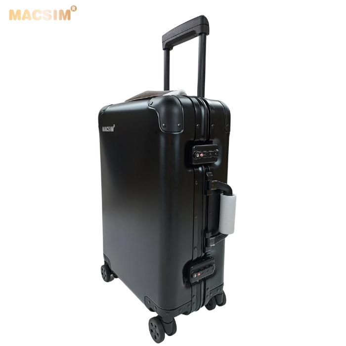 Vali hợp kim nhôm nguyên khối MS1318 Macsim cao cấp màu đen cỡ 20inches