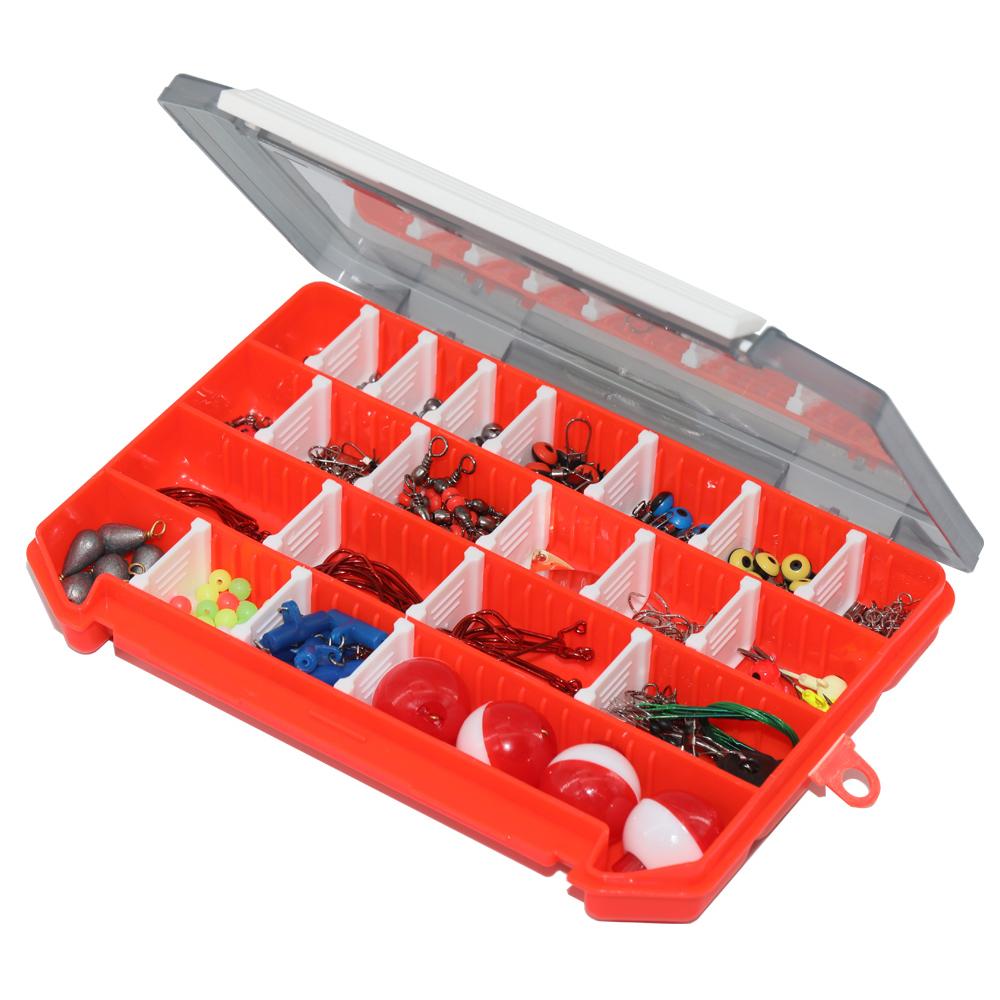 263pcs Fishing Accessories Kit Fishing Tackle Kit Swivels Hooks Split Shots Fishing Gear for Saltwater and Freshwater
