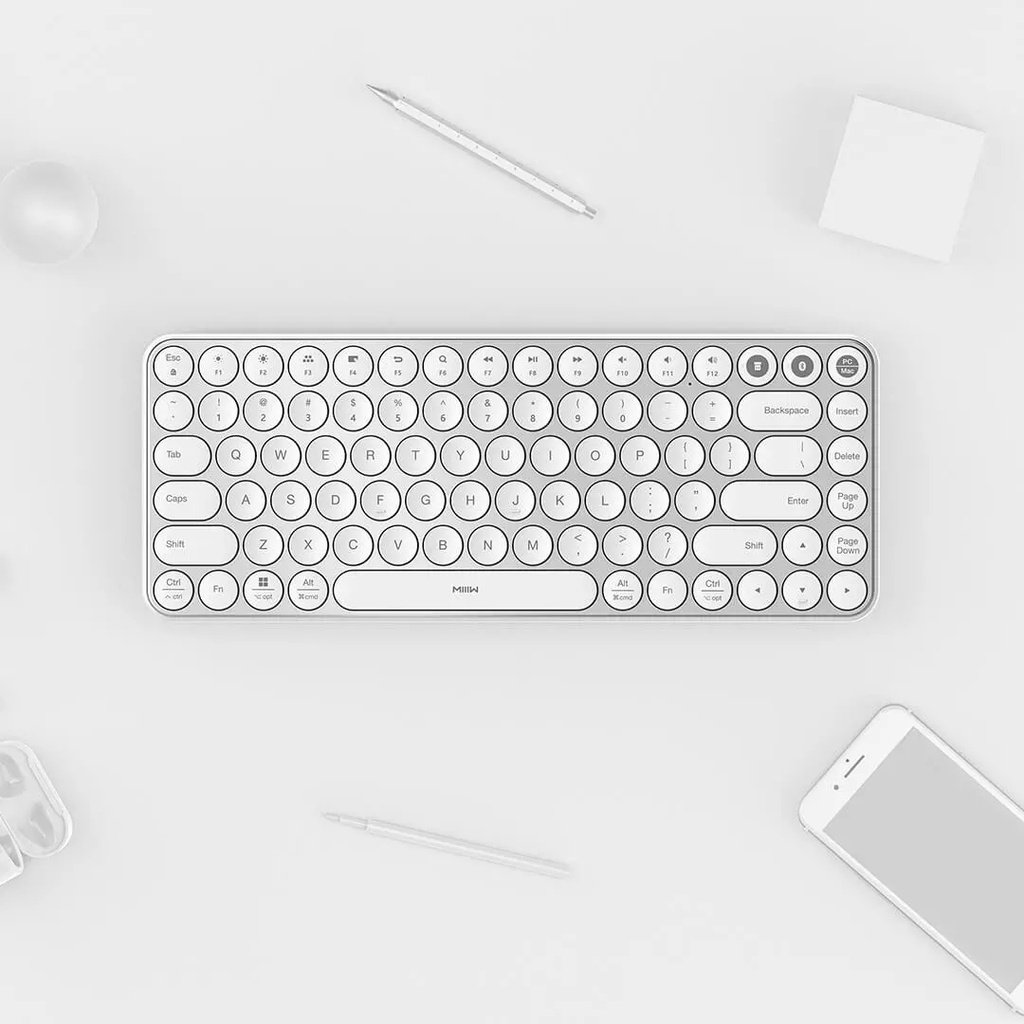 Bàn phím không dây mini 2 chế độ kết nối bluetooth hoặc USB MIIIW keyboard air 85 MWXKT01 - Hàng nhập khẩu