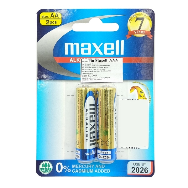 Pin Maxell Alkaline AA (2 Viên)