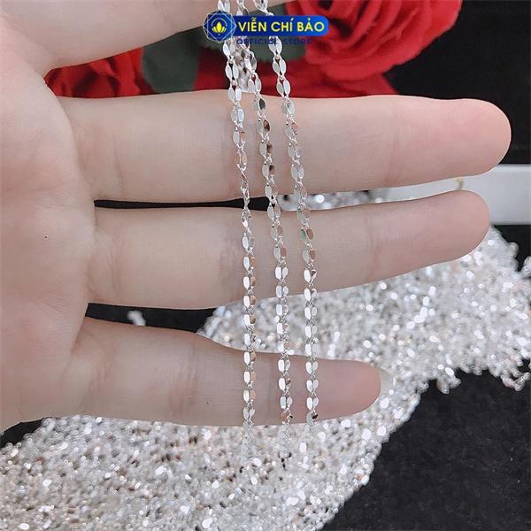 Dây chuyền bạc nữ xoắn mặt CC đính đá bạc S925 thời trang phụ kiện trang sức nữ Viễn Chí Bảo M400027 D400027