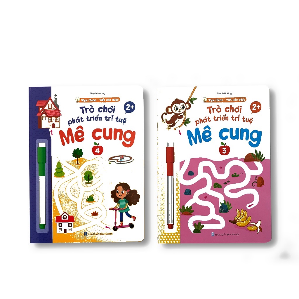 Sách - Trò Chơi Mê Cung Phát Triển Trí Tuệ 1234 - Phiên Bản Wipe Clean:Viết Xóa Được