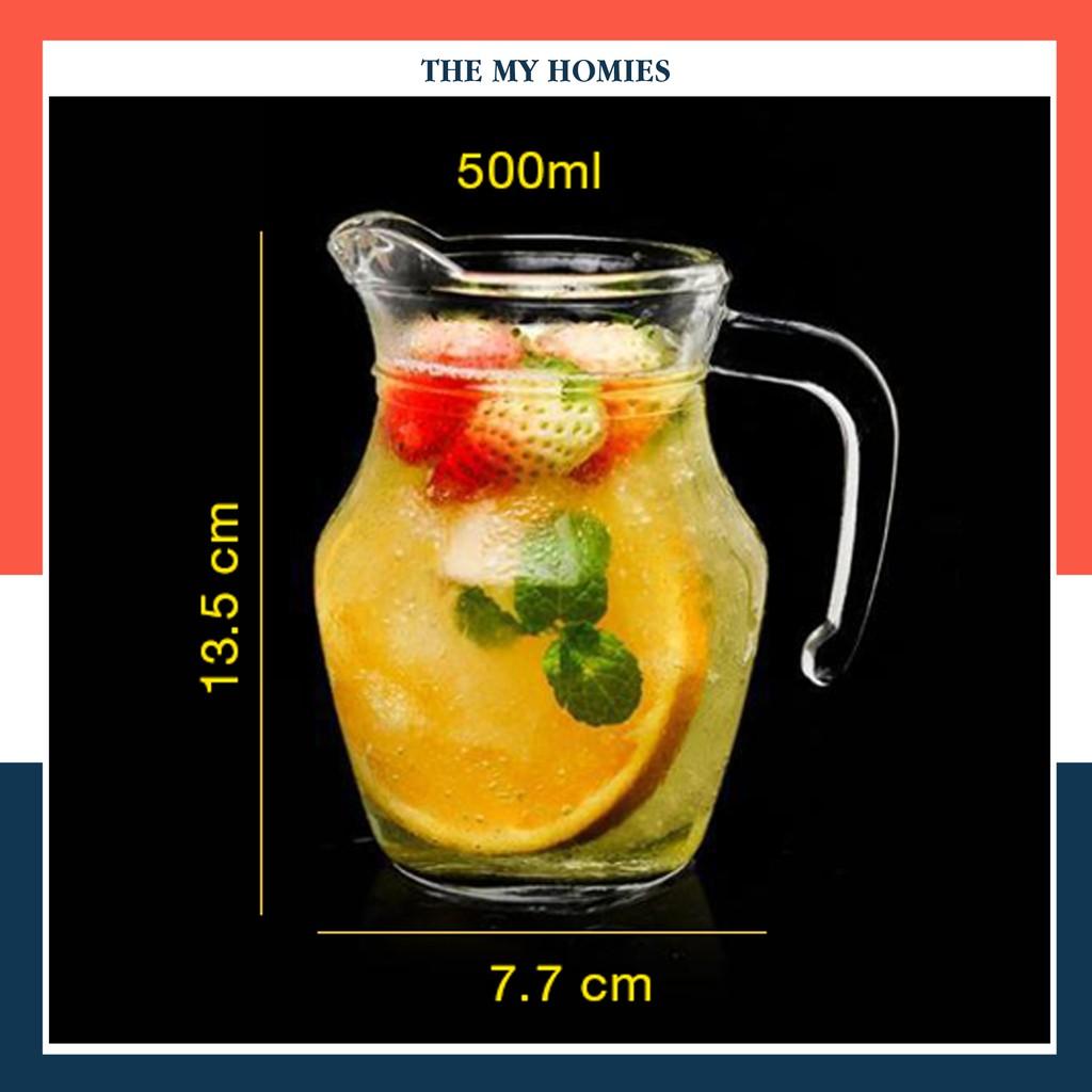 NHẬP KHẨU THÁI LAN Ly thủy tinh 500ml có quai cầm trơn