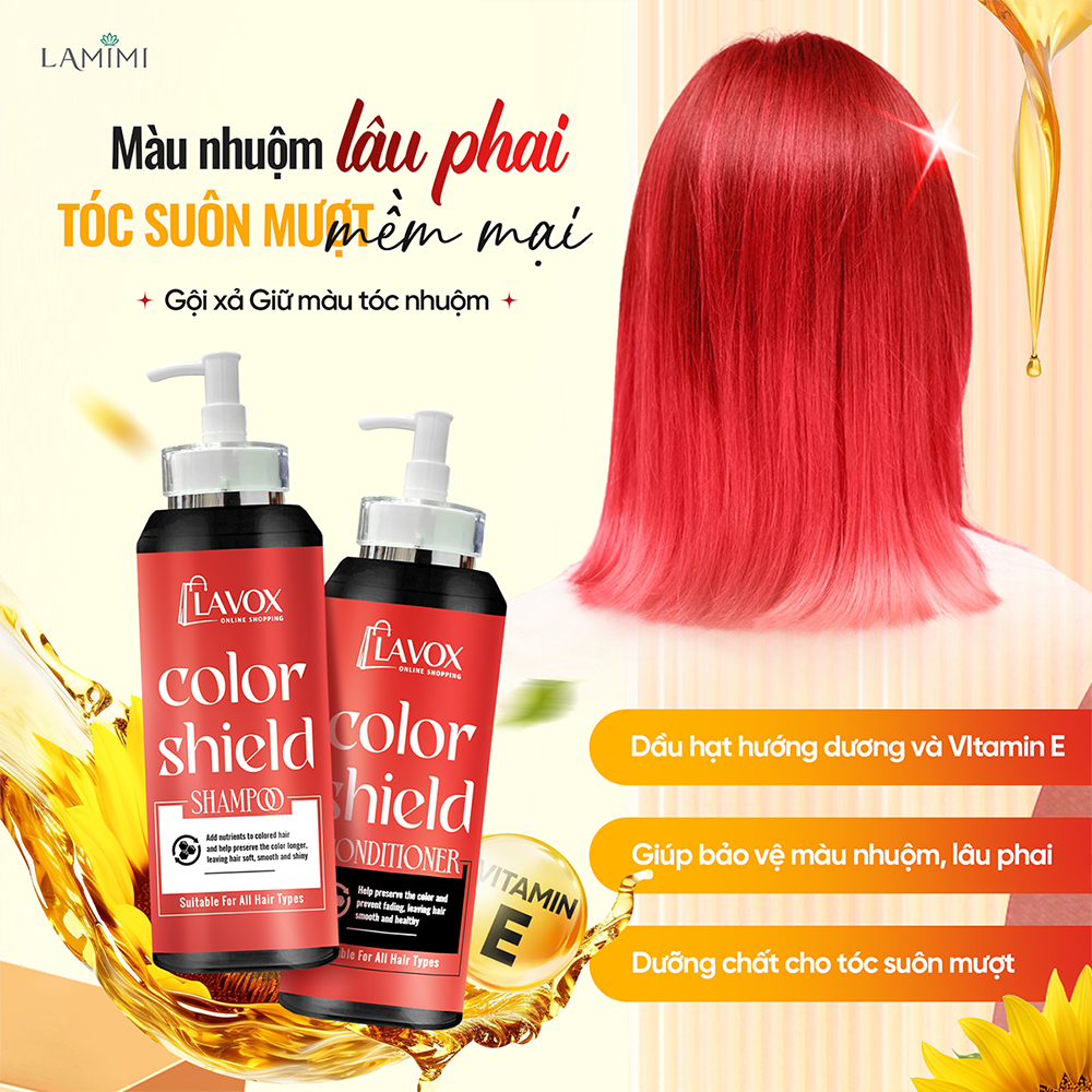 [SẢN PHẨM MỚI] Bộ Đôi Dầu Gội Xả Giữ Màu Tóc Nhuộm Lavox Online Shopping Lamimi 300ml Giúp Tóc Suôn Mượt, Mềm Mại